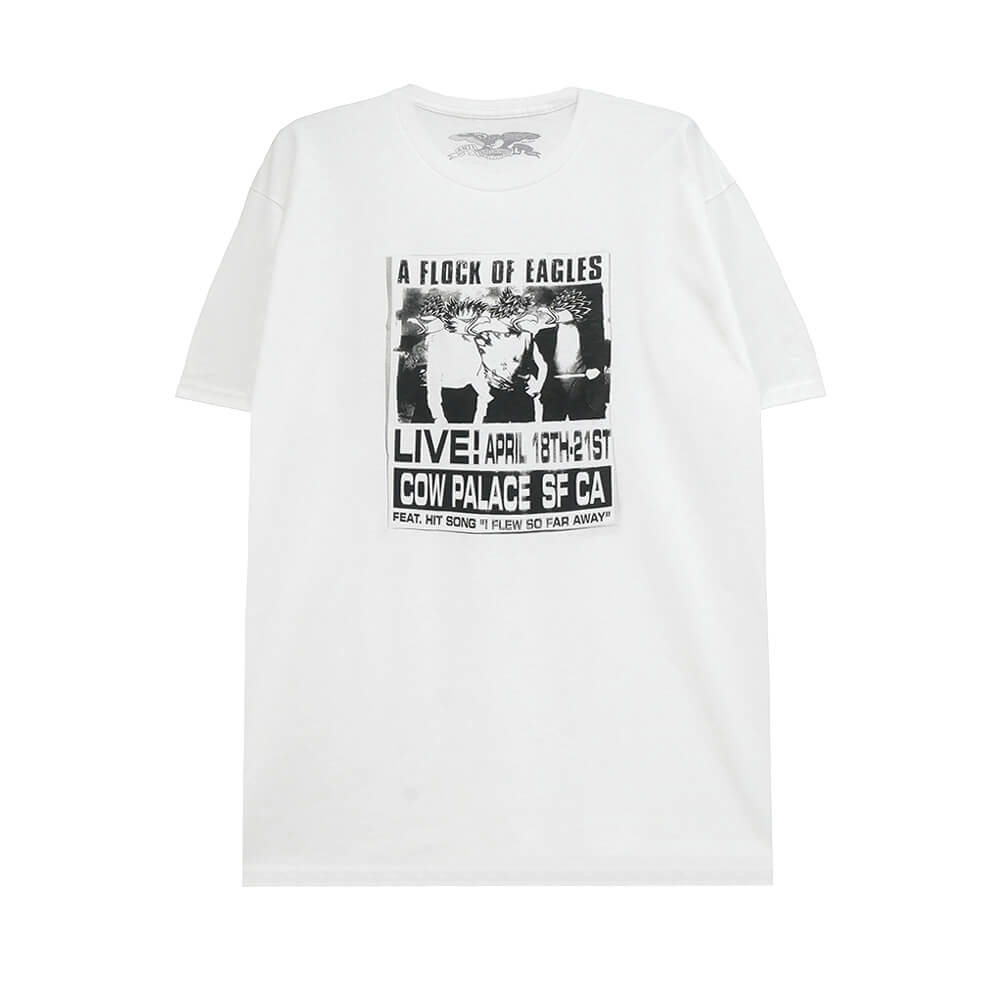 ANTIHERO T-SHIRT アンチヒーロー Tシャツ FLOCK OF EAGLES RINGSPAN WHITE スケートボード スケボー 