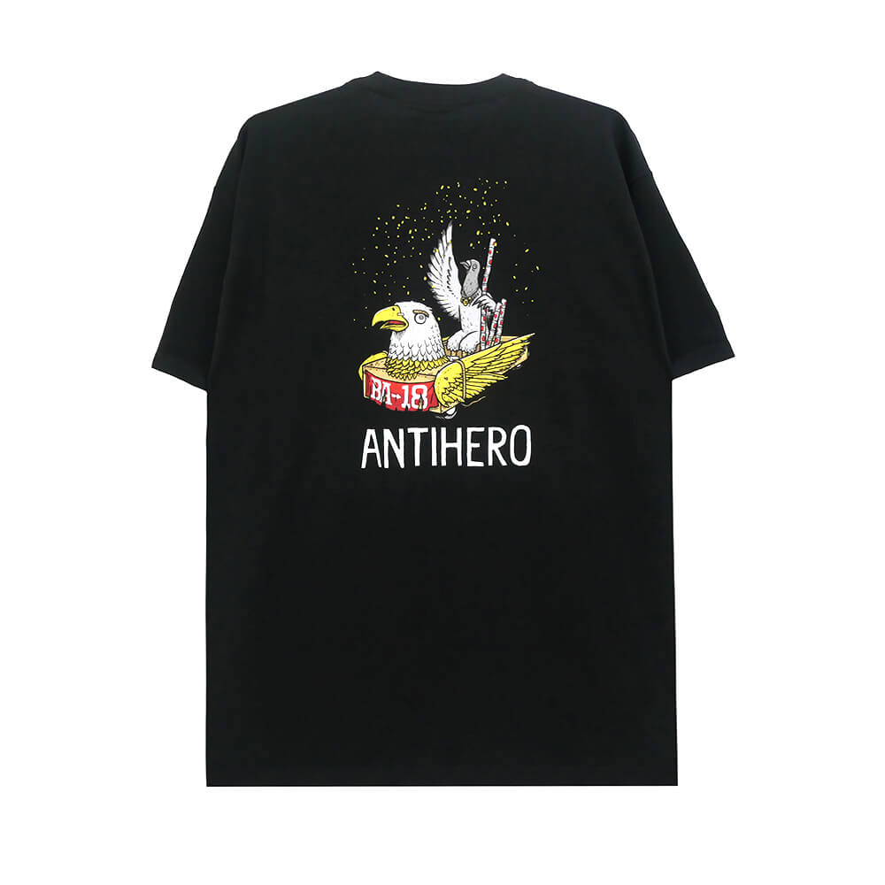 ANTIHERO T-SHIRT アンチヒーロー Tシャツ BA FIRST RINGSPAN BLACK スケートボード スケボー 