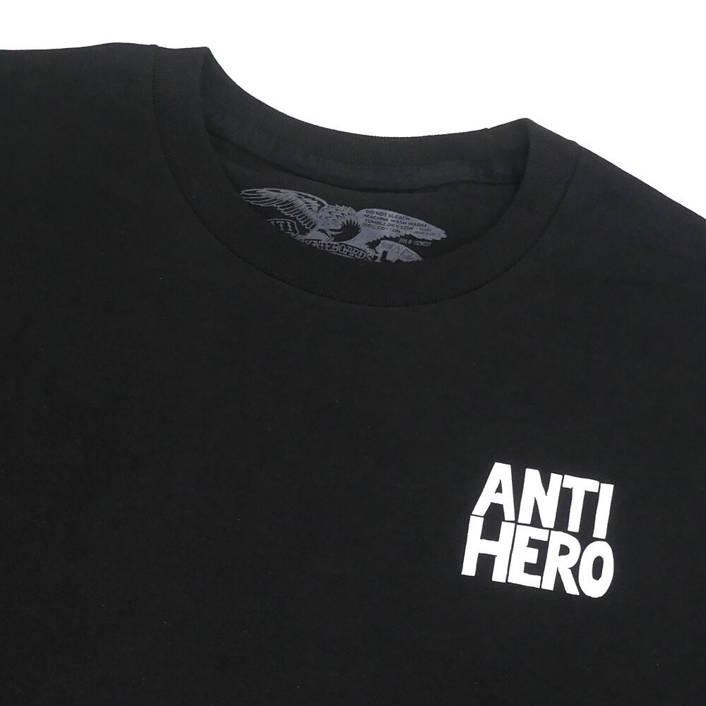 ANTIHERO T-SHIRT アンチヒーロー Tシャツ BA FIRST RINGSPAN BLACK スケートボード スケボー 2
