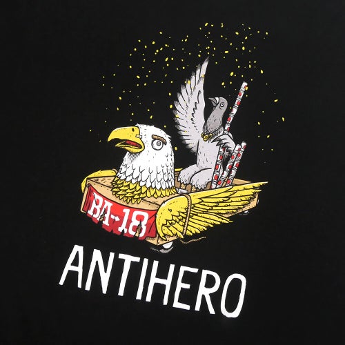 ANTIHERO T-SHIRT アンチヒーロー Tシャツ BA FIRST RINGSPAN BLACK スケートボード スケボー 3
