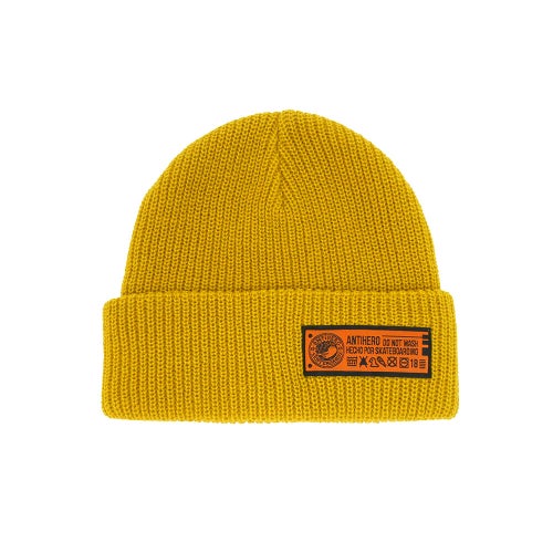 ANTIHERO KNITCAP アンチヒーロー ニットキャップ HECHO POR SKATEBOARDING CUFF BEANIE YELLOW/ORANGE スケートボード スケボー 
