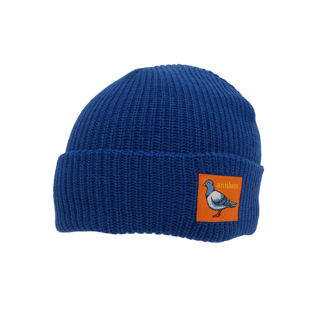 ANTIHERO KNITCAP アンチヒーロー ニットキャップ LIL PIGEON LABEL BEANIE NAVY/ORANGE スケートボード スケボー 1