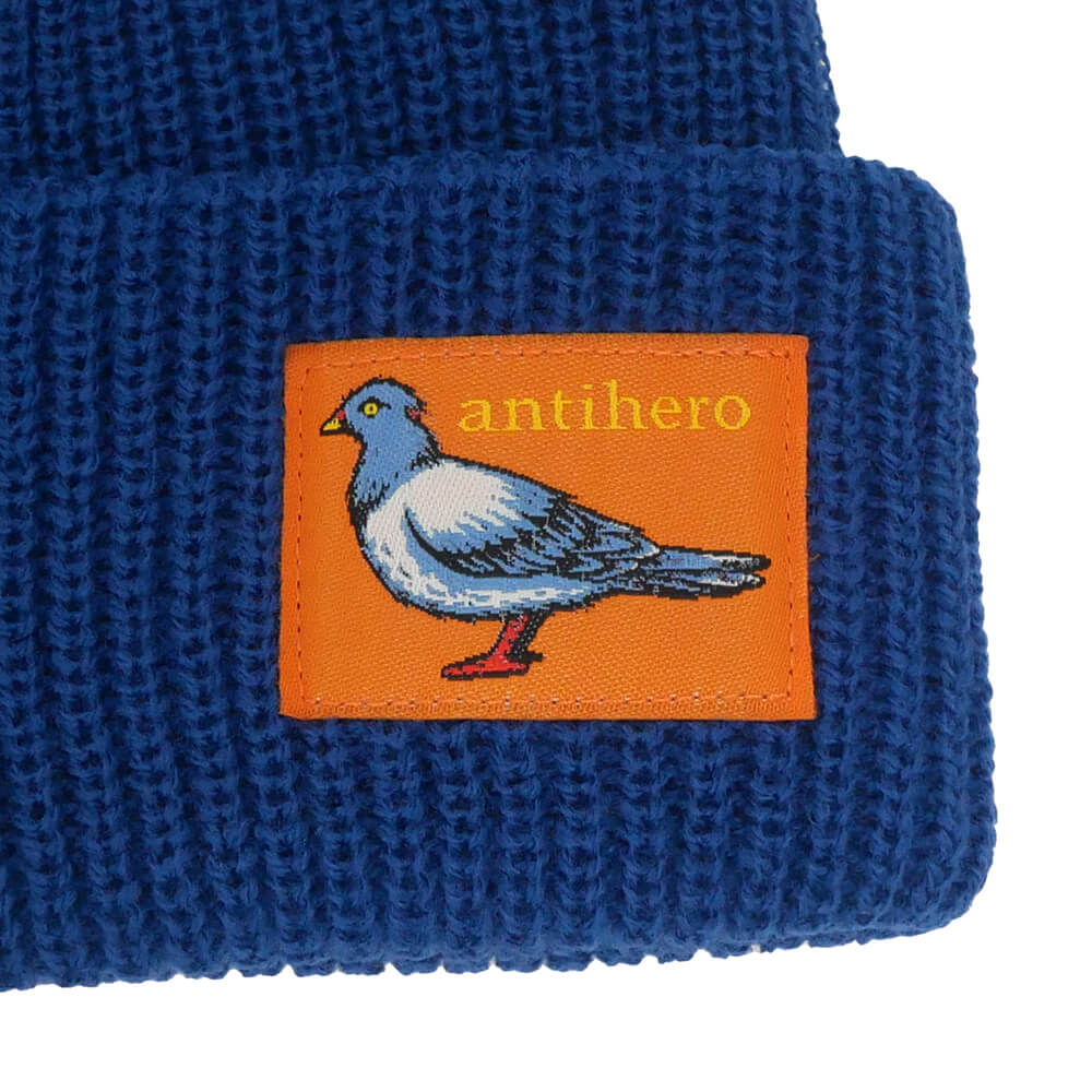 ANTIHERO KNITCAP アンチヒーロー ニットキャップ LIL PIGEON LABEL BEANIE NAVY/ORANGE スケートボード スケボー 2