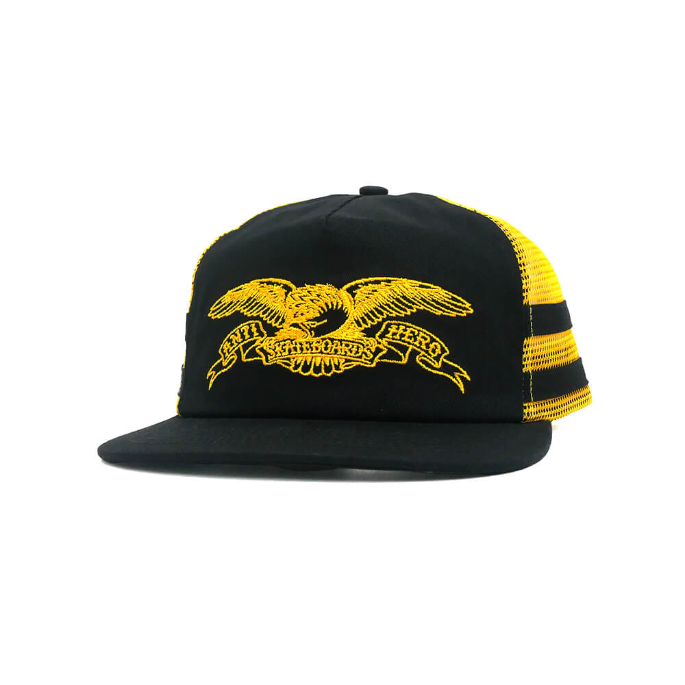 ANTIHERO MESHCAP アンチヒーロー メッシュキャップ BASIC EAGLE MESH SNAPBACK BLACK/YELLOW スケートボード スケボー 