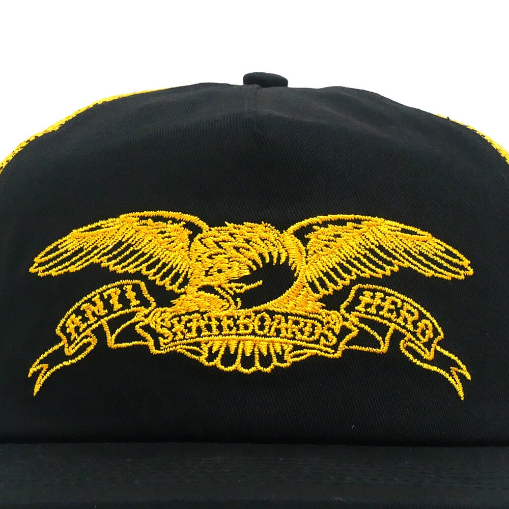 ANTIHERO MESHCAP アンチヒーロー メッシュキャップ BASIC EAGLE MESH SNAPBACK BLACK/YELLOW スケートボード スケボー 5
