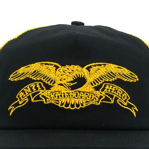 ANTIHERO MESHCAP アンチヒーロー メッシュキャップ BASIC EAGLE MESH SNAPBACK BLACK/YELLOW スケートボード スケボー 5