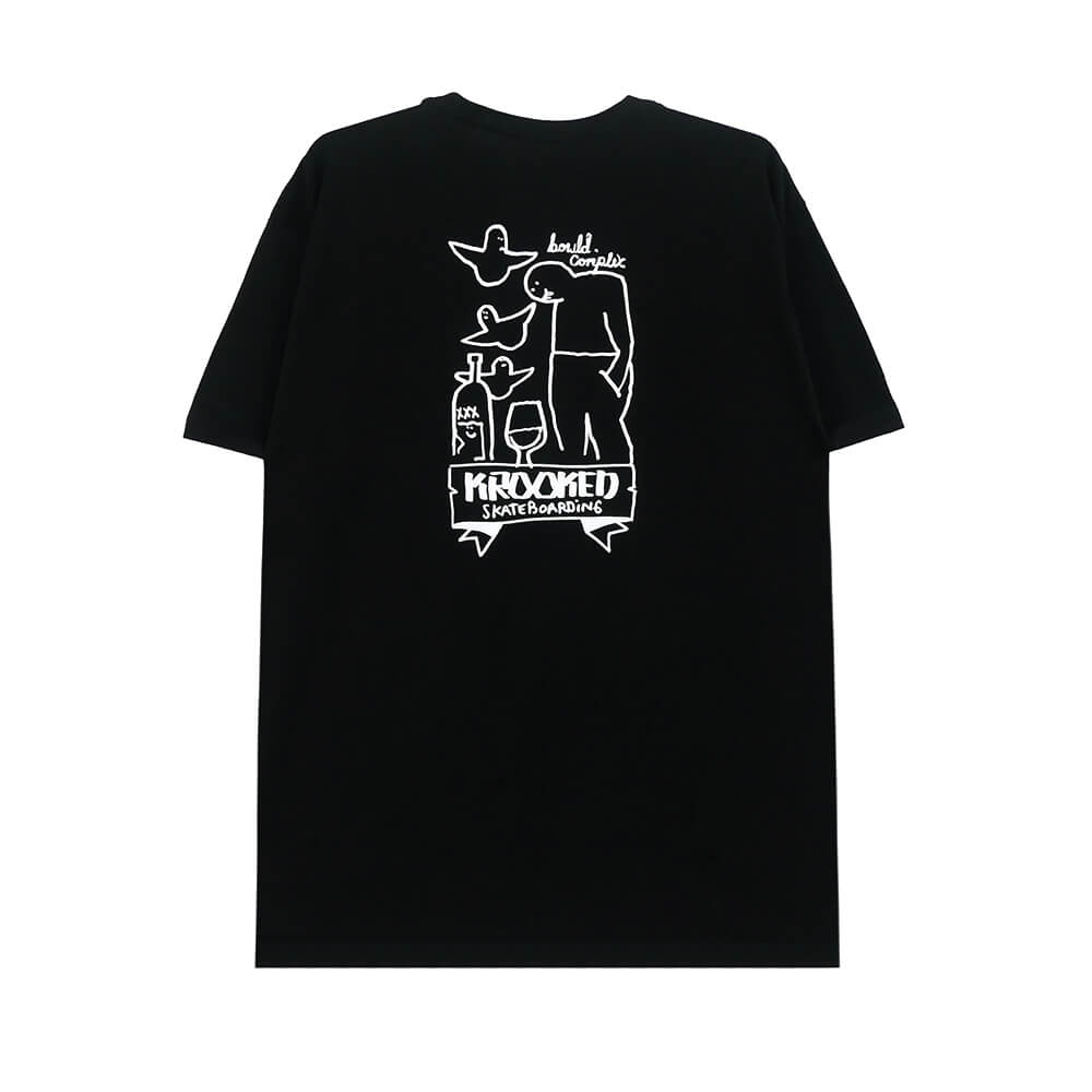 KROOKED T-SHIRT クルキッド Tシャツ COMPLEX BLACK スケートボード スケボー 