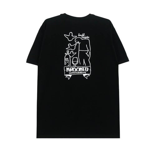 KROOKED T-SHIRT クルキッド Tシャツ COMPLEX BLACK スケートボード スケボー 