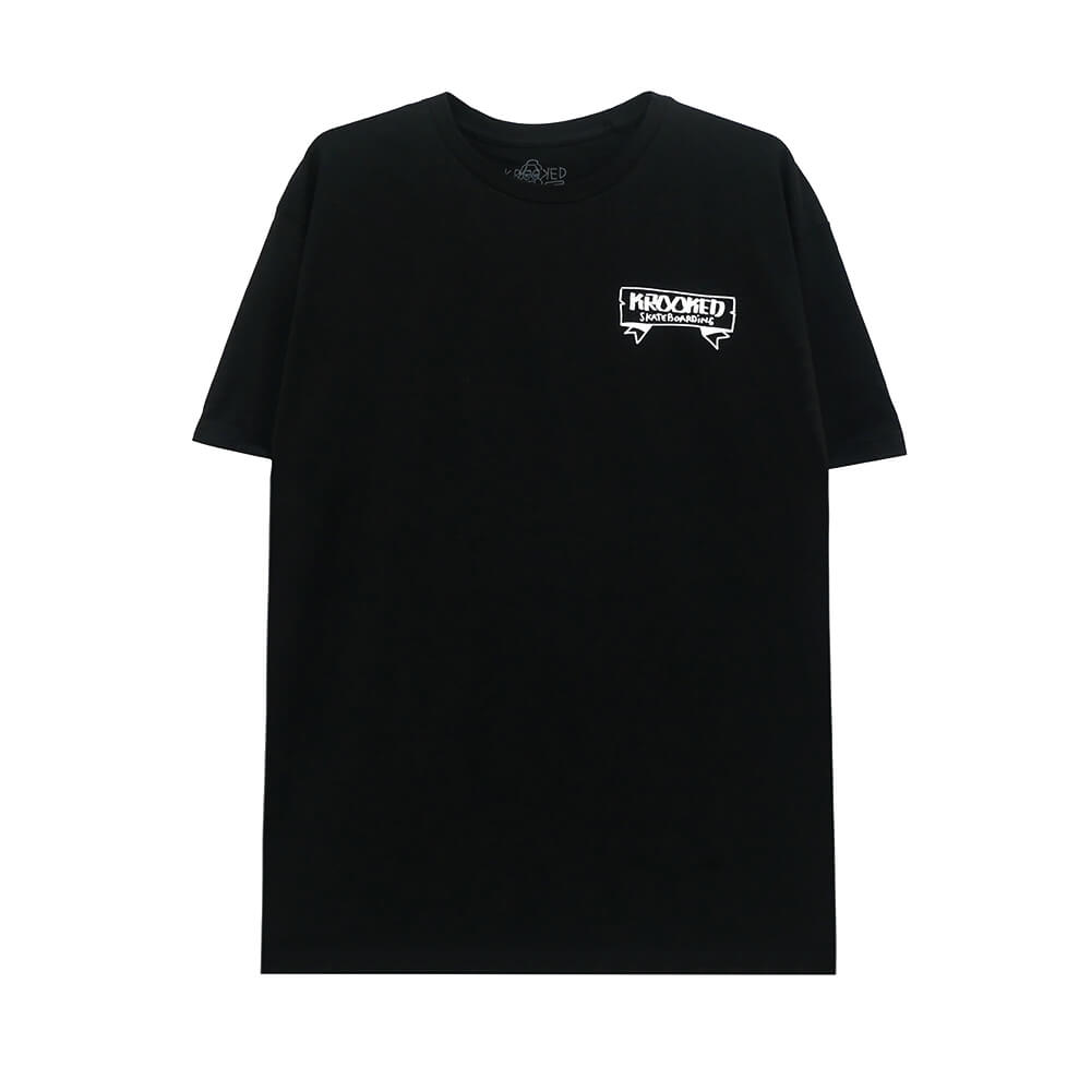 KROOKED T-SHIRT クルキッド Tシャツ COMPLEX BLACK スケートボード スケボー 1