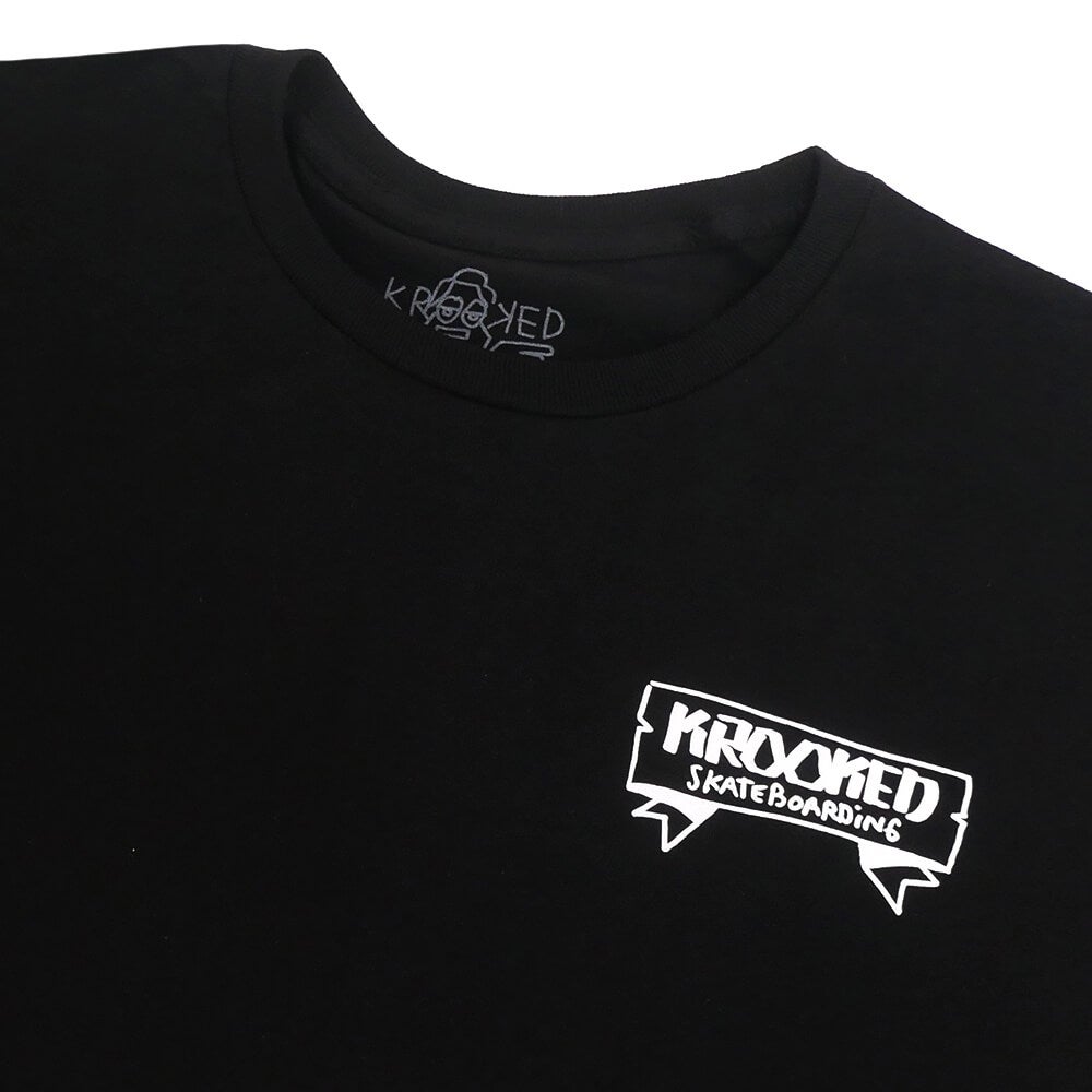 KROOKED T-SHIRT クルキッド Tシャツ COMPLEX BLACK スケートボード スケボー 2