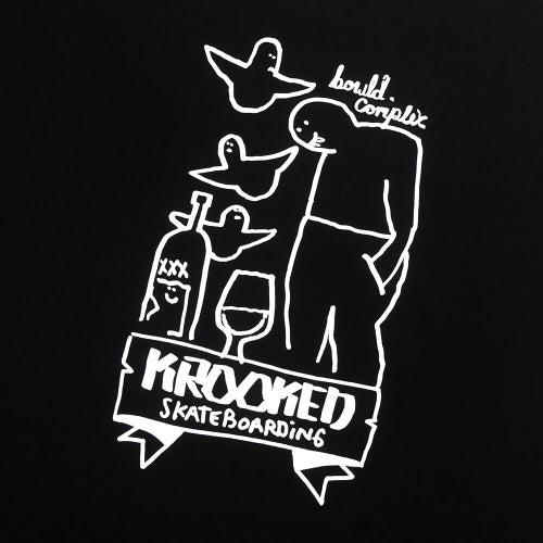 KROOKED T-SHIRT クルキッド Tシャツ COMPLEX BLACK スケートボード スケボー 3