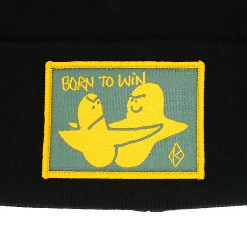 KROOKED KNITCAP クルキッド ニットキャップ BORN TO WIN CUFF BEANIE BLACK スケートボード スケボー 2