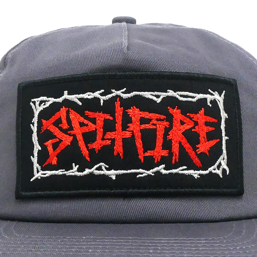 SPITFIRE CAP スピットファイヤー キャップ GAS MASK SCRIPT PATCH SNAPBACK CHARCOAL スケートボード スケボー 4