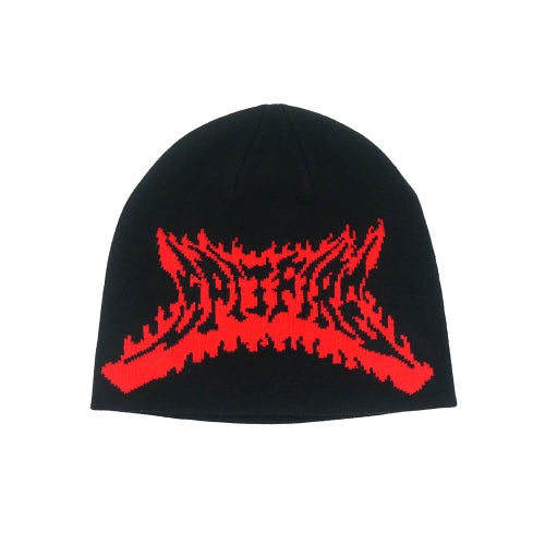 SPITFIRE KNITCAP スピットファイヤー ニットキャップ FLAME OUT SKULLY BEANIE BLACK/RED スケートボード スケボー 