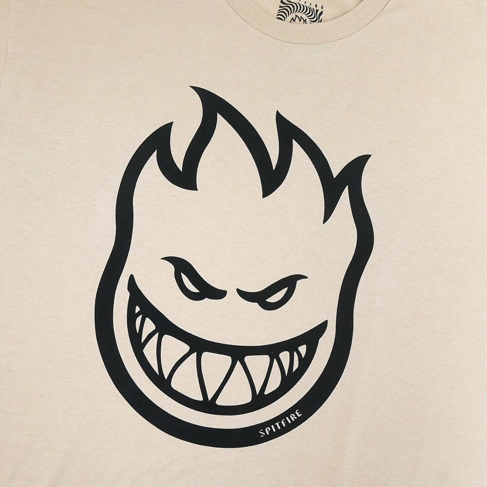 SPITFIRE T-SHIRT スピットファイヤー Tシャツ BIGHEAD SAND/BLACK スケートボード スケボー 1