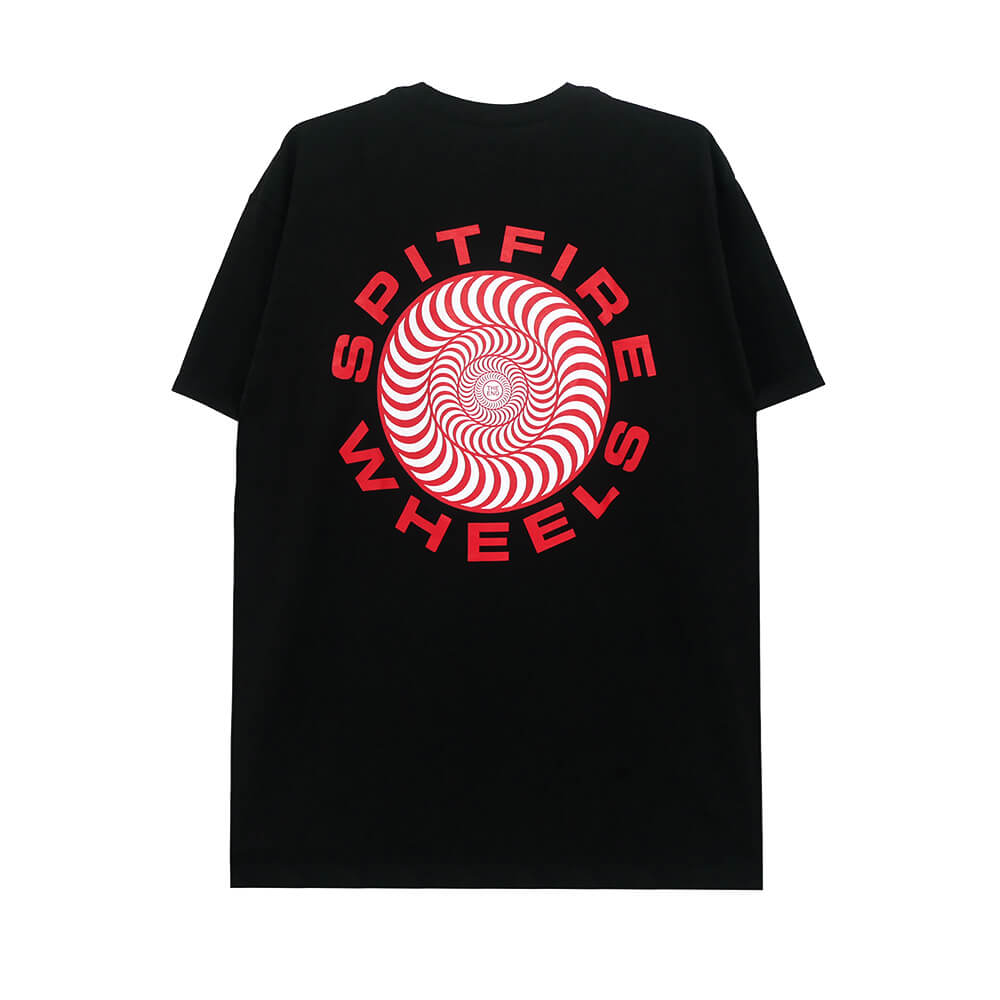 SPITFIRE T-SHIRT スピットファイヤー Tシャツ CLASSIC 87 SWIRL FILL BLACK/RED スケートボード スケボー 