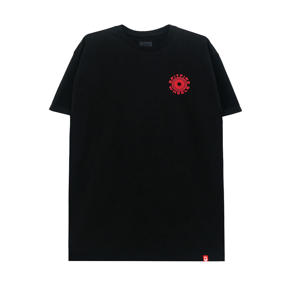 SPITFIRE T-SHIRT スピットファイヤー Tシャツ CLASSIC 87 SWIRL FILL BLACK/RED スケートボード スケボー 1