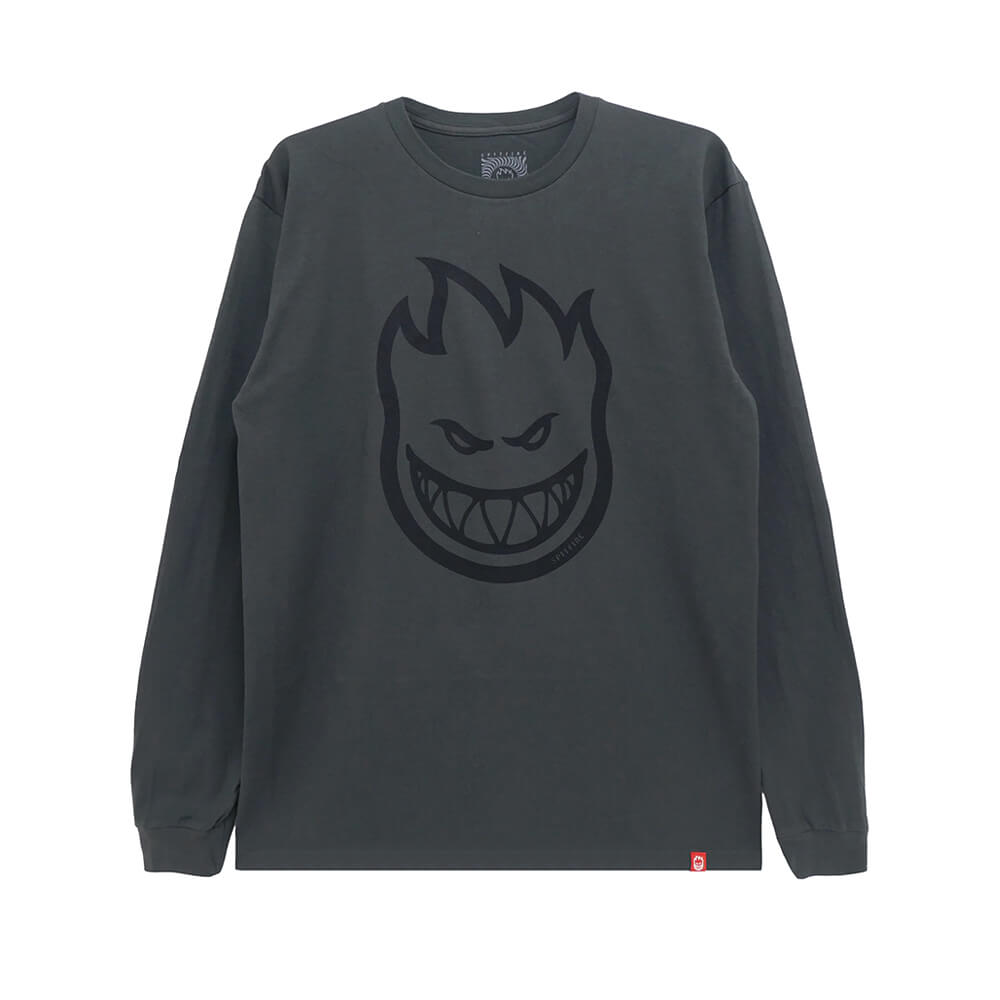 SPITFIRE LONG SLEEVE スピットファイヤー ロングスリーブTシャツ BIGHEAD CHARCOAL/BLACK スケートボード スケボー 