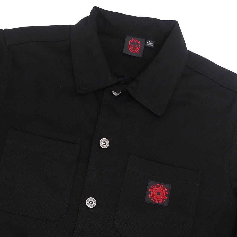 SPITFIRE JACKET スピットファイヤー ジャケット CLASSIC 87 SWIRL SHIRT BLACK スケートボード スケボー 1