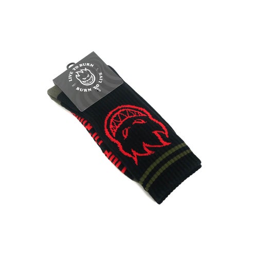 SPITFIRE SOCKS スピットファイヤー ソックス 靴下 BIGHEAD BLACK/OLIVE/RED スケートボード スケボー 6