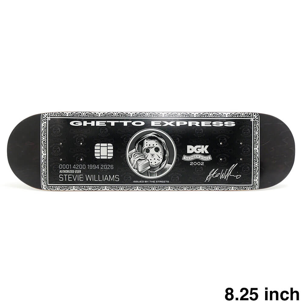DGK DECK ディージーケー デッキ STEVIE WILLIAMS GHETTO EXPRESS BLACK STAIN 8.25 スケートボード スケボー 1