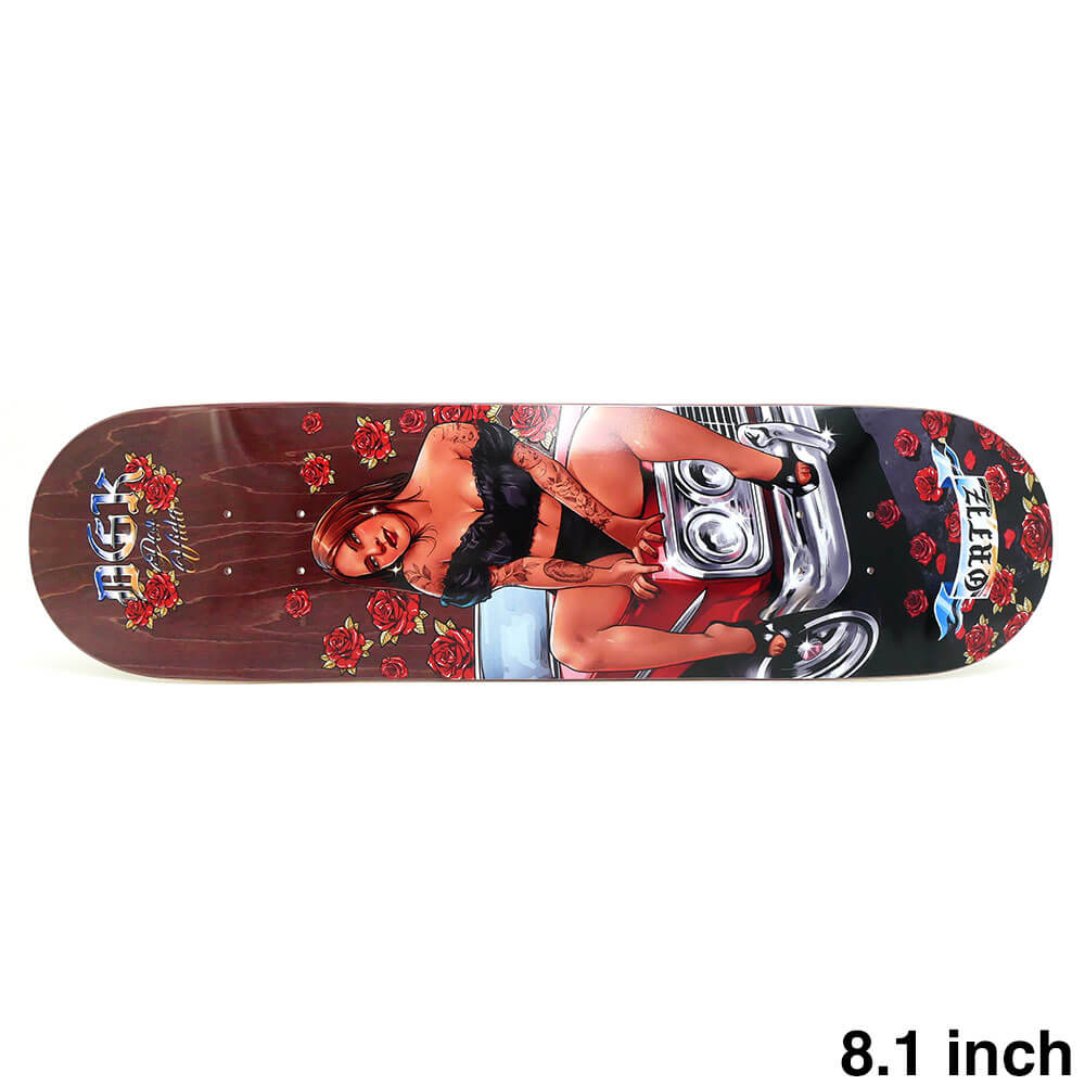 DGK DECK ディージーケー デッキ CHAZ ORTIZ AROUND THE WAY BURGUNDY STAIN 8.1 スケートボード スケボー 1