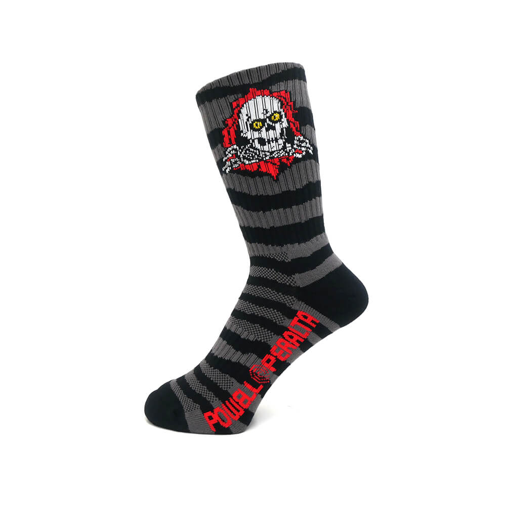 POWELL PERALTA SOCKS パウエルペラルタ ソックス 靴下 RIPPER RIPS CHARCOAL/BLACK スケートボード スケボー 1