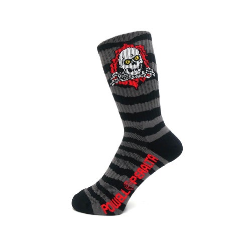 POWELL PERALTA SOCKS パウエルペラルタ ソックス 靴下 RIPPER RIPS CHARCOAL/BLACK スケートボード スケボー 1