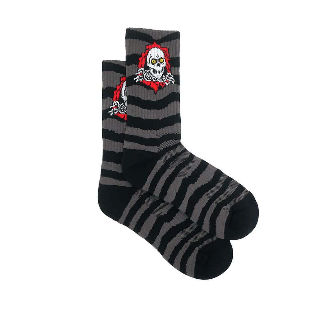 POWELL PERALTA SOCKS パウエルペラルタ ソックス 靴下 RIPPER RIPS CHARCOAL/BLACK スケートボード スケボー 3