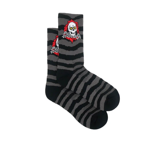 POWELL PERALTA SOCKS パウエルペラルタ ソックス 靴下 RIPPER RIPS CHARCOAL/BLACK スケートボード スケボー 3