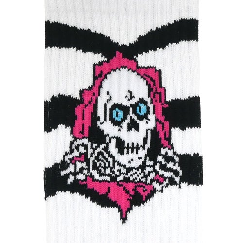 POWELL PERALTA SOCKS パウエルペラルタ ソックス 靴下 RIPPER RIP STRIPES WHITE/BLACK/PINK スケートボード スケボー 4