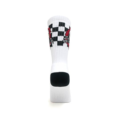 POWELL PERALTA SOCKS パウエルペラルタ ソックス 靴下 RIPPER CHECKER STRIPES WHITE/BLACK/RED スケートボード スケボー 2