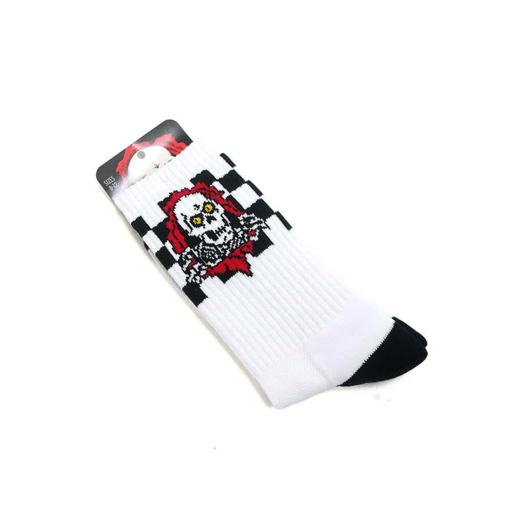 POWELL PERALTA SOCKS パウエルペラルタ ソックス 靴下 RIPPER CHECKER STRIPES WHITE/BLACK/RED スケートボード スケボー 6