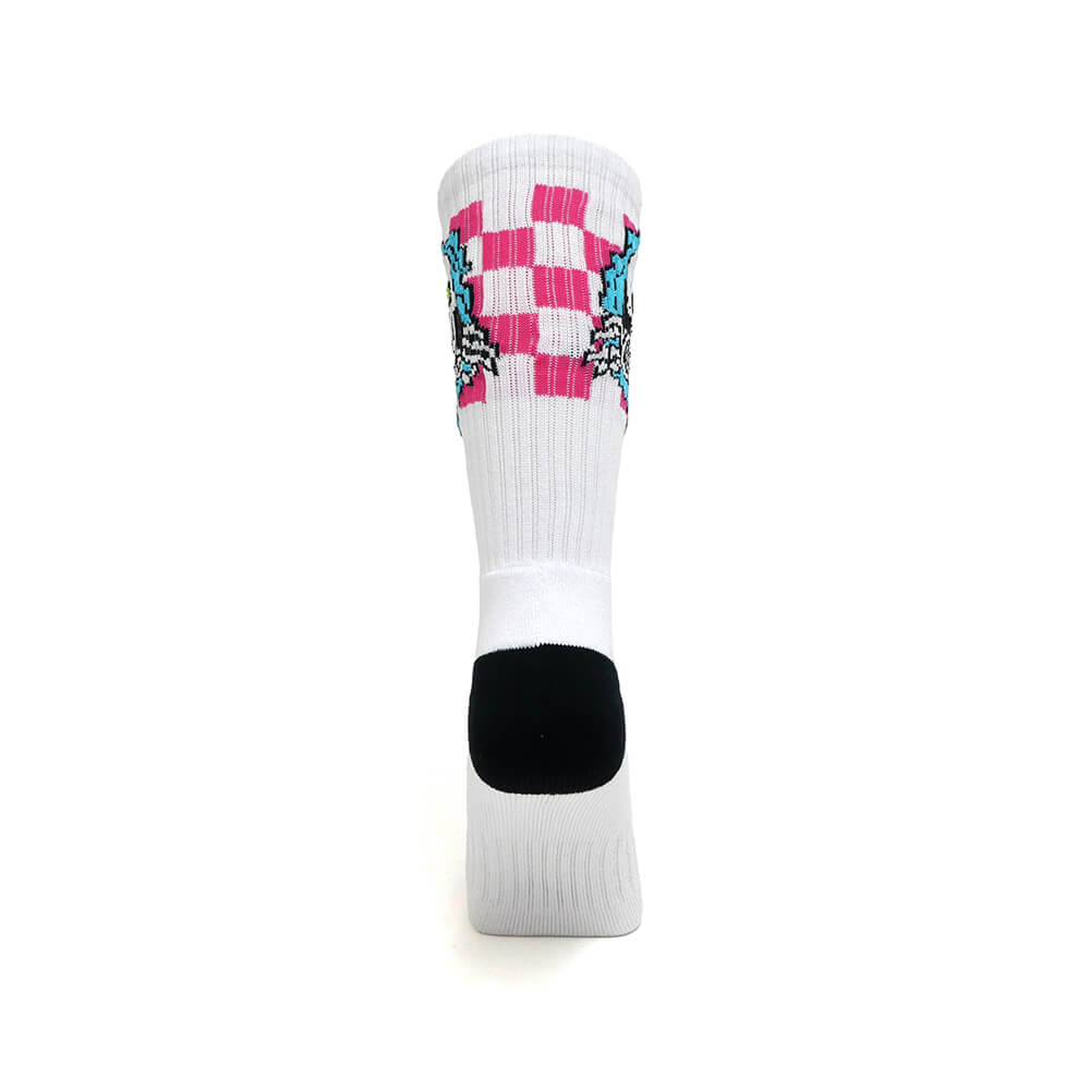 POWELL PERALTA SOCKS パウエルペラルタ ソックス 靴下 RIPPER CHECKER STRIPES WHITE/BLACK/PINK スケートボード スケボー 2