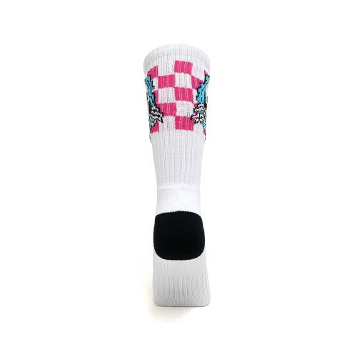 POWELL PERALTA SOCKS パウエルペラルタ ソックス 靴下 RIPPER CHECKER STRIPES WHITE/BLACK/PINK スケートボード スケボー 2