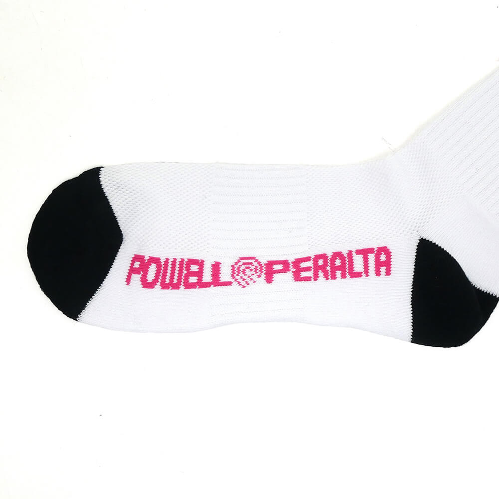 POWELL PERALTA SOCKS パウエルペラルタ ソックス 靴下 RIPPER CHECKER STRIPES WHITE/BLACK/PINK スケートボード スケボー 5