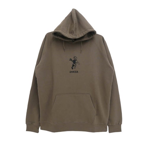 DANCER HOOD ダンサー パーカー OG EMBROIDED LOGO DARK KHAKI/BLACK スケートボード スケボー 