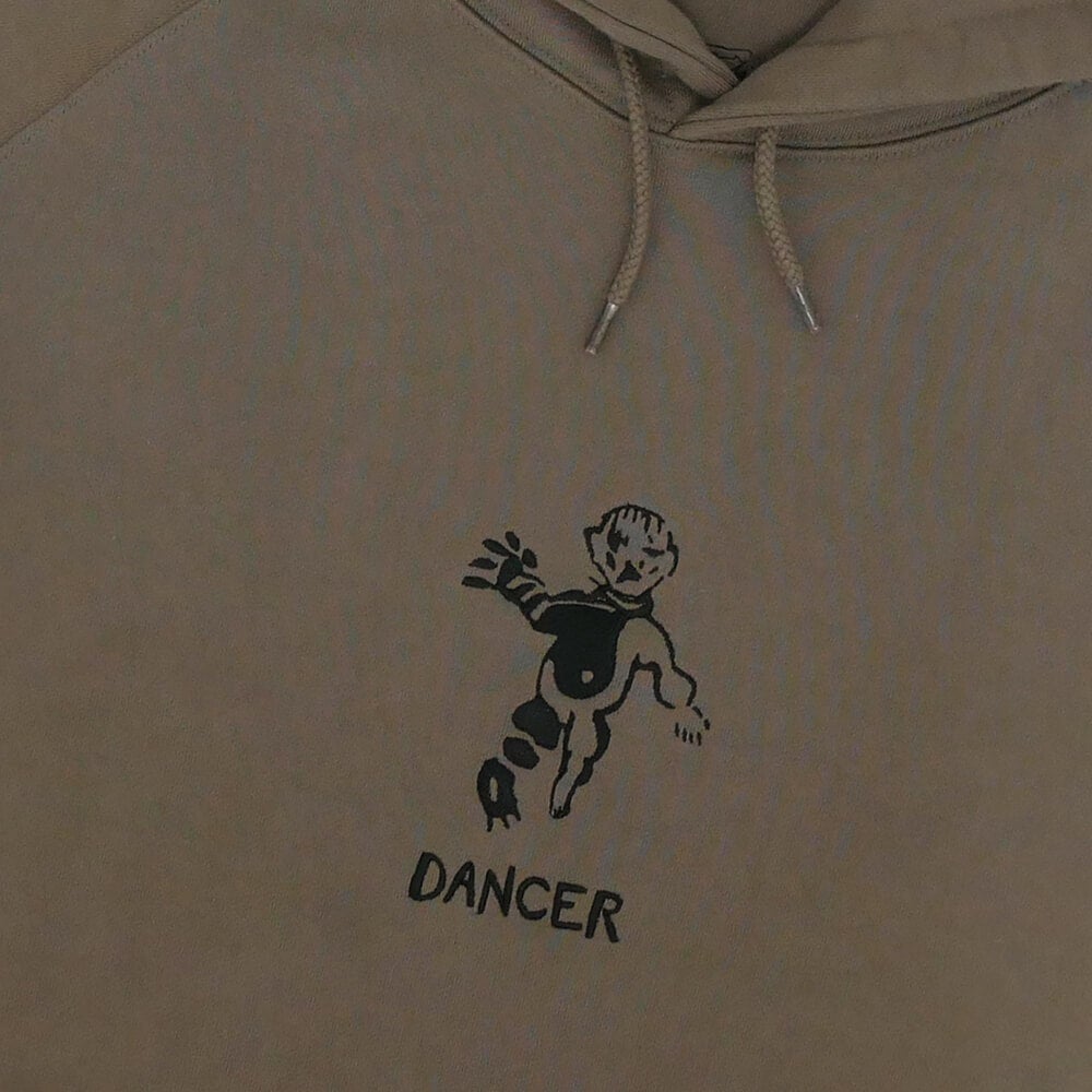 DANCER HOOD ダンサー パーカー OG EMBROIDED LOGO DARK KHAKI/BLACK スケートボード スケボー 1