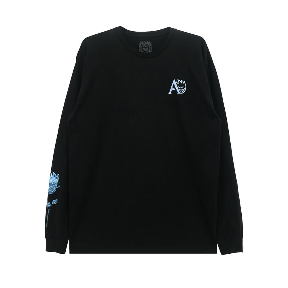 SPITFIRE LONG SLEEVE スピットファイヤー ロングスリーブTシャツ SF x APRIL BIGHEAD ROSE BLACK スケートボード スケボー 