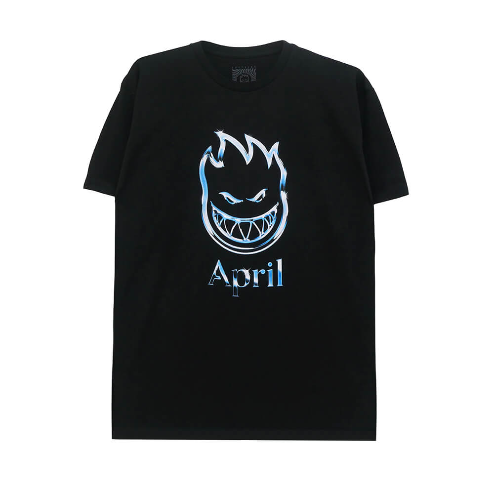 SPITFIRE T-SHIRT スピットファイヤー Tシャツ SF x APRIL CHROME BIGHEAD BLACK スケートボード スケボー 