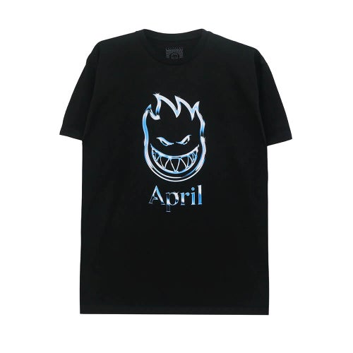 SPITFIRE T-SHIRT スピットファイヤー Tシャツ SF x APRIL CHROME BIGHEAD BLACK スケートボード スケボー 