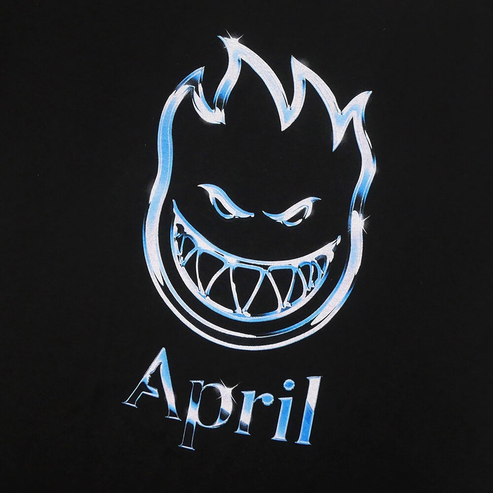 SPITFIRE T-SHIRT スピットファイヤー Tシャツ SF x APRIL CHROME BIGHEAD BLACK スケートボード スケボー 1