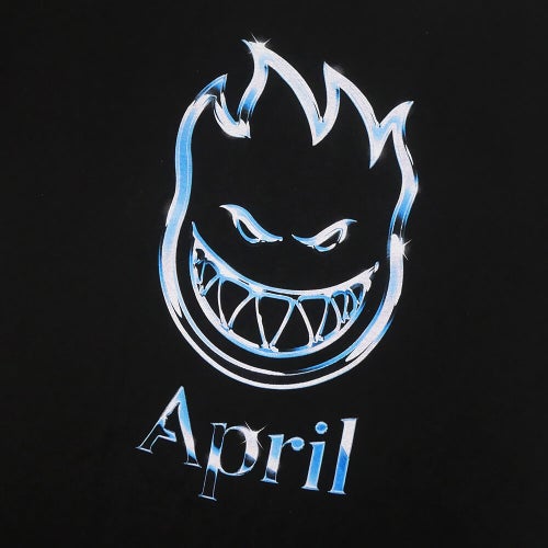 SPITFIRE T-SHIRT スピットファイヤー Tシャツ SF x APRIL CHROME BIGHEAD BLACK スケートボード スケボー 1