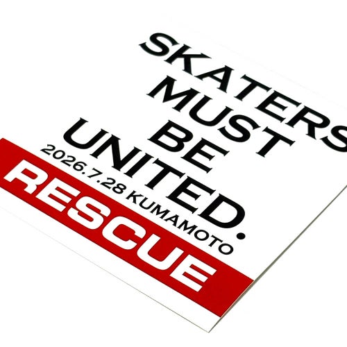（令和8年熊本地震の災害復興支援ステッカー） FESN STICKER エフイーエスエヌ ステッカー 2026.7.28. KUMAMOTO RESCUE スケートボード スケボー 01