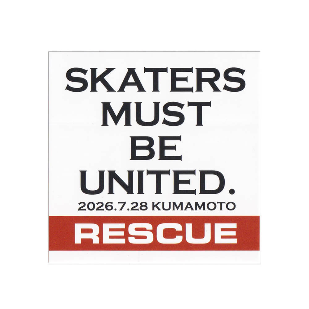 （令和8年熊本地震の災害復興支援ステッカー） FESN STICKER エフイーエスエヌ ステッカー 2026.7.28. KUMAMOTO RESCUE スケートボード スケボー
