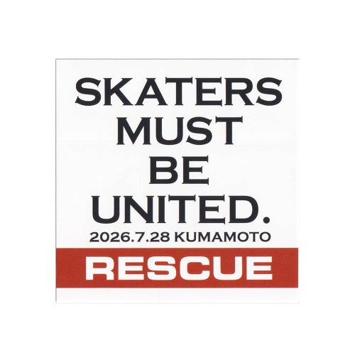（令和8年熊本地震の災害復興支援ステッカー） FESN STICKER エフイーエスエヌ ステッカー 2026.7.28. KUMAMOTO RESCUE スケートボード スケボー