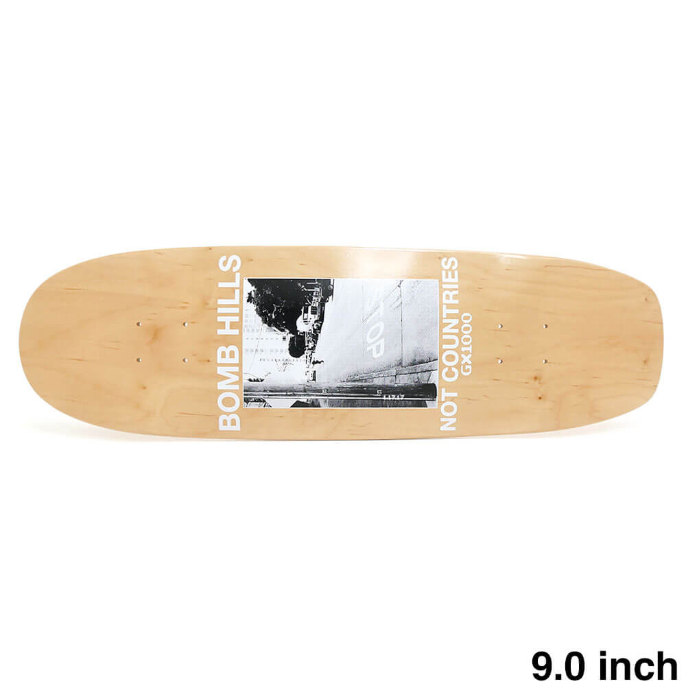 GX1000 DECK ジーエックス1000 デッキ TEAM BOMB HILLS NOT COUNTRIES CRUISER NATURAL 9.0 スケートボード スケボー 1