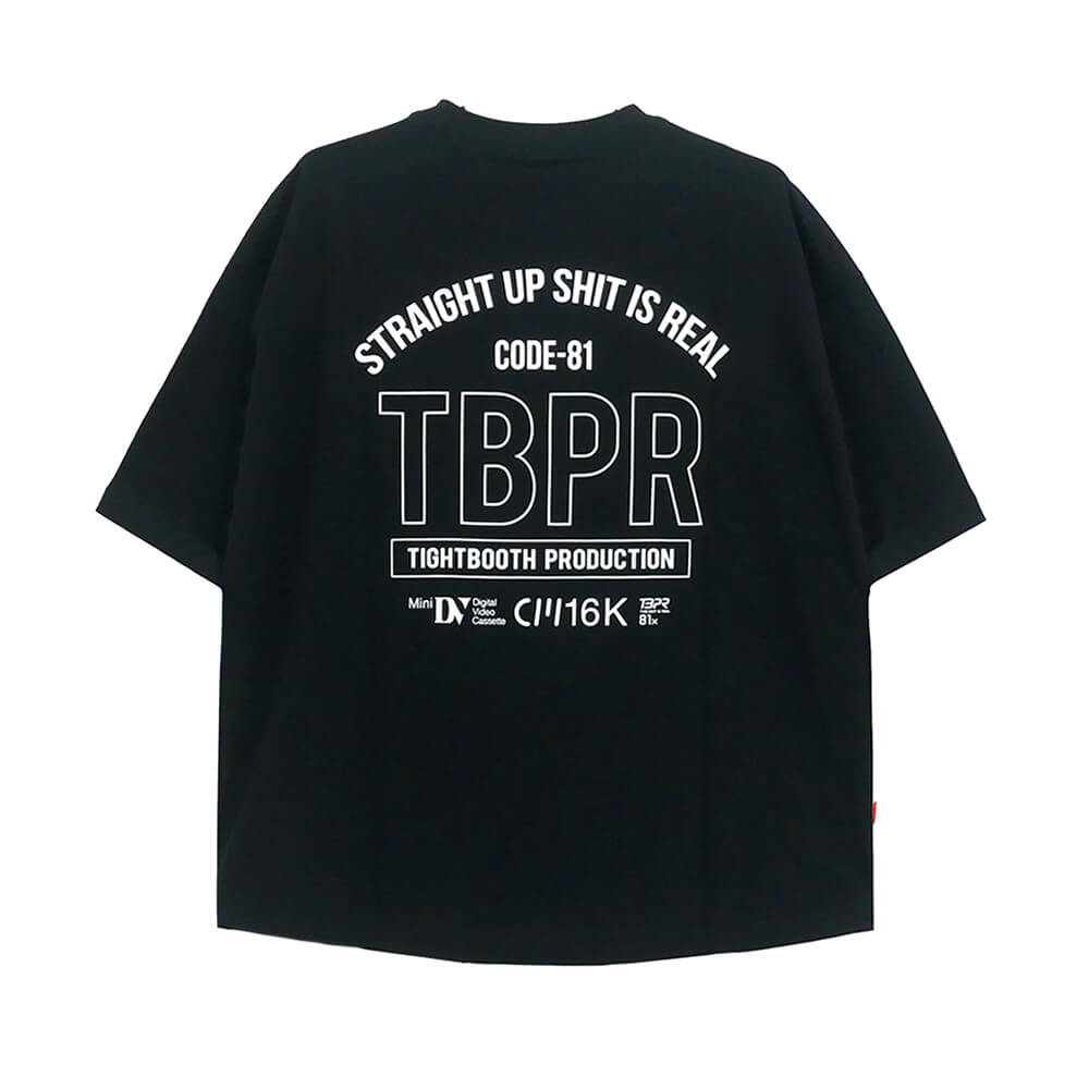 TIGHTBOOTH（TBPR）T-SHIRT タイトブース Tシャツ STRAIGHT UP BLACK スケートボード スケボー
