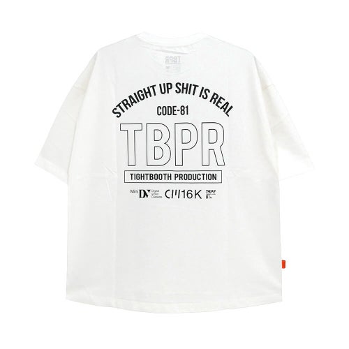 TIGHTBOOTH（TBPR）T-SHIRT タイトブース Tシャツ STRAIGHT UP WHITE スケートボード スケボー