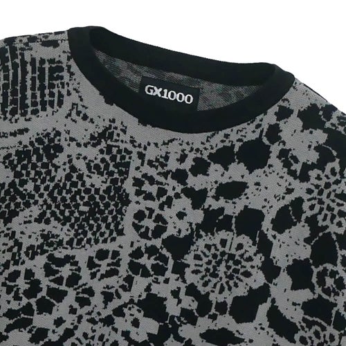 GX1000 SWEATER ジーエックス1000 セーター JACQUARD KNIT SWEATER LACED GREY/BLACK スケートボード スケボー 01